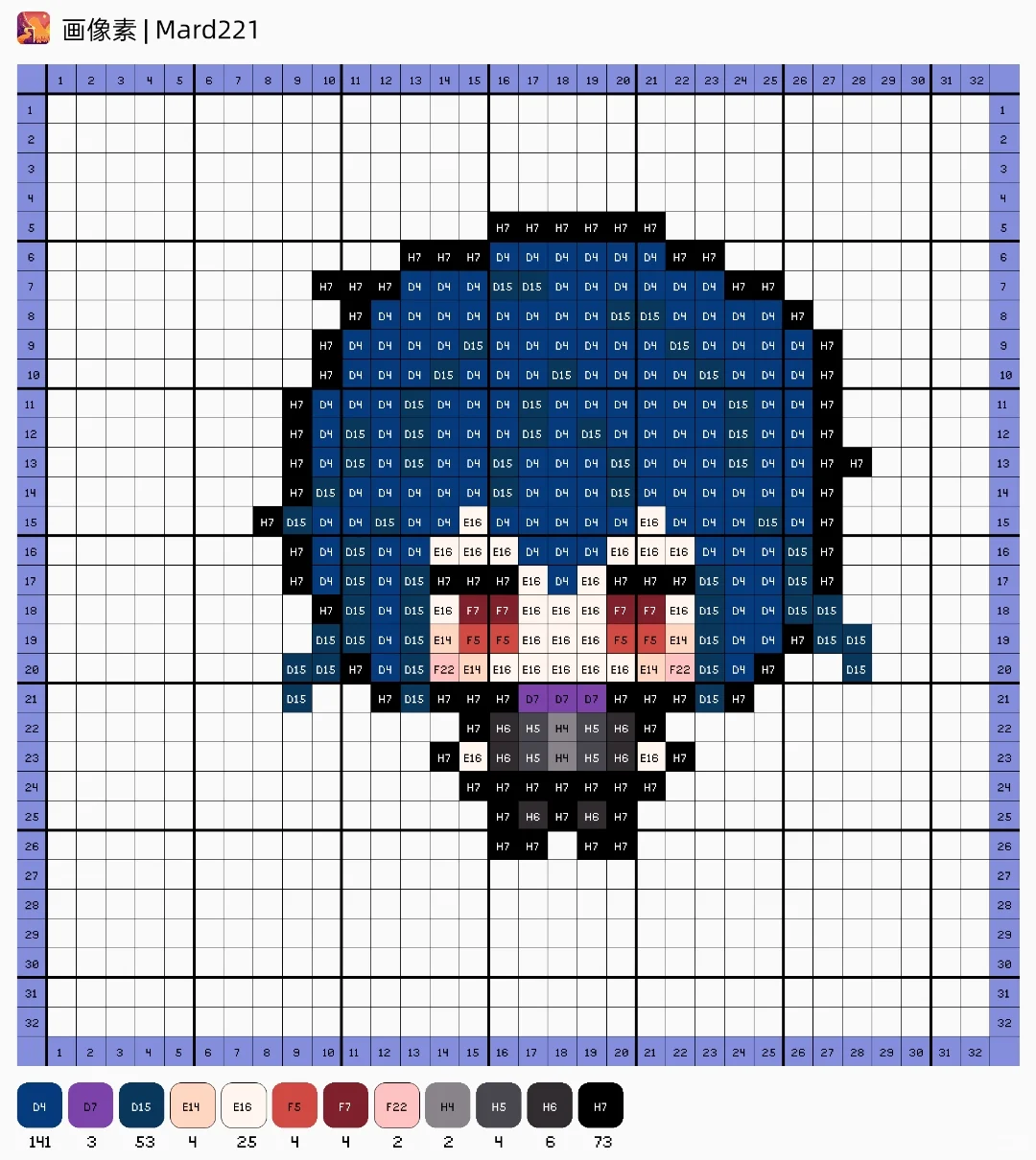 东京食尸鬼 东京喰种 拼豆图纸→