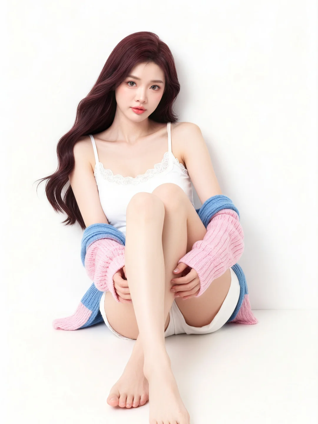 《纯欲风写真 | 白粉色调下的温柔少女》