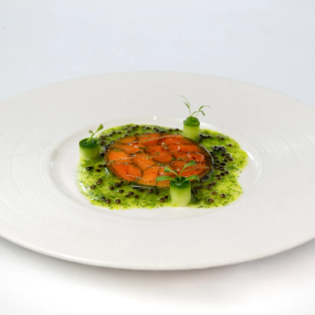 寒鰤鱼-青瓜-青瓜鱼子酱汁