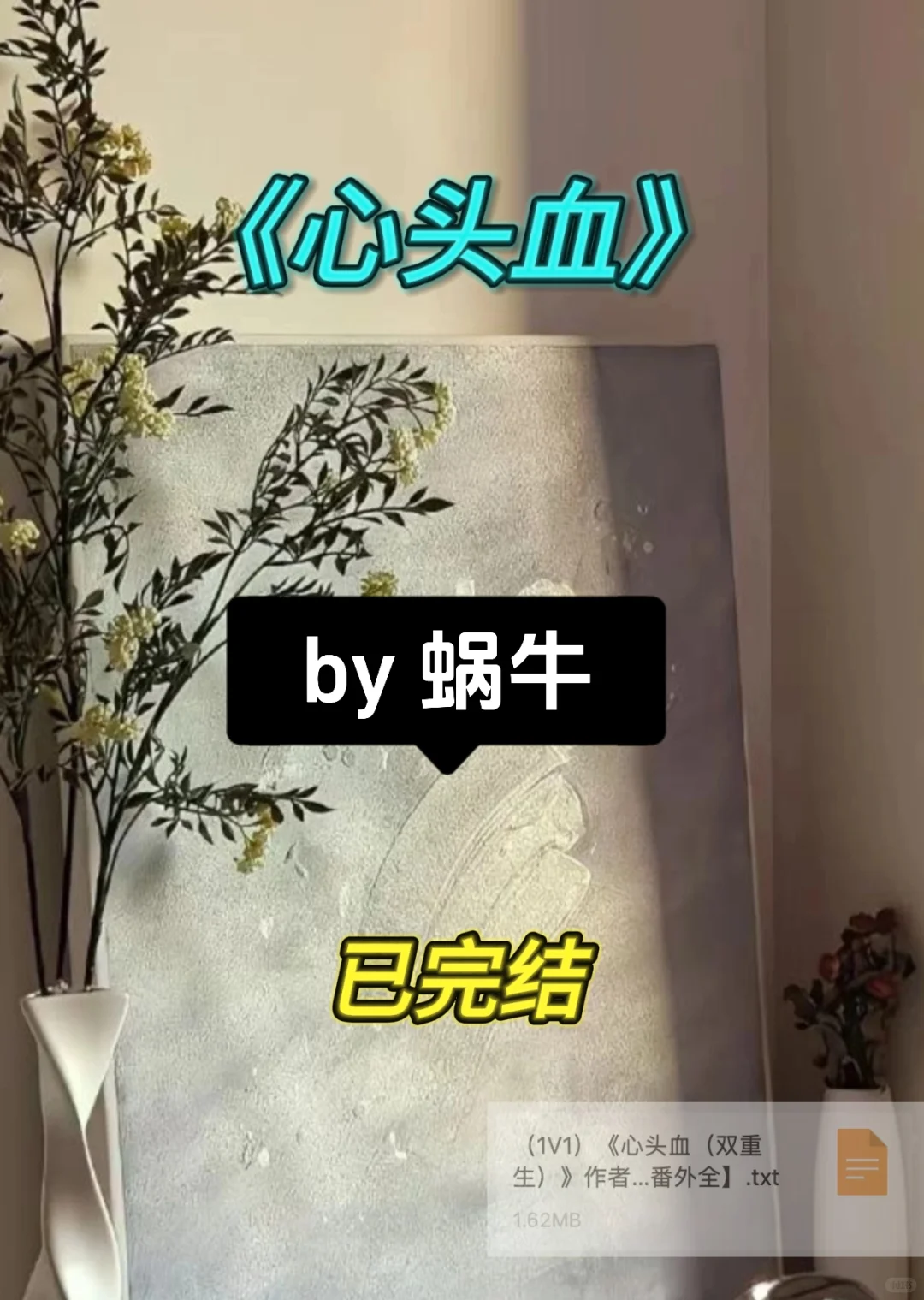 11.7｜强推‼️《心头血》by 蜗牛 已完结