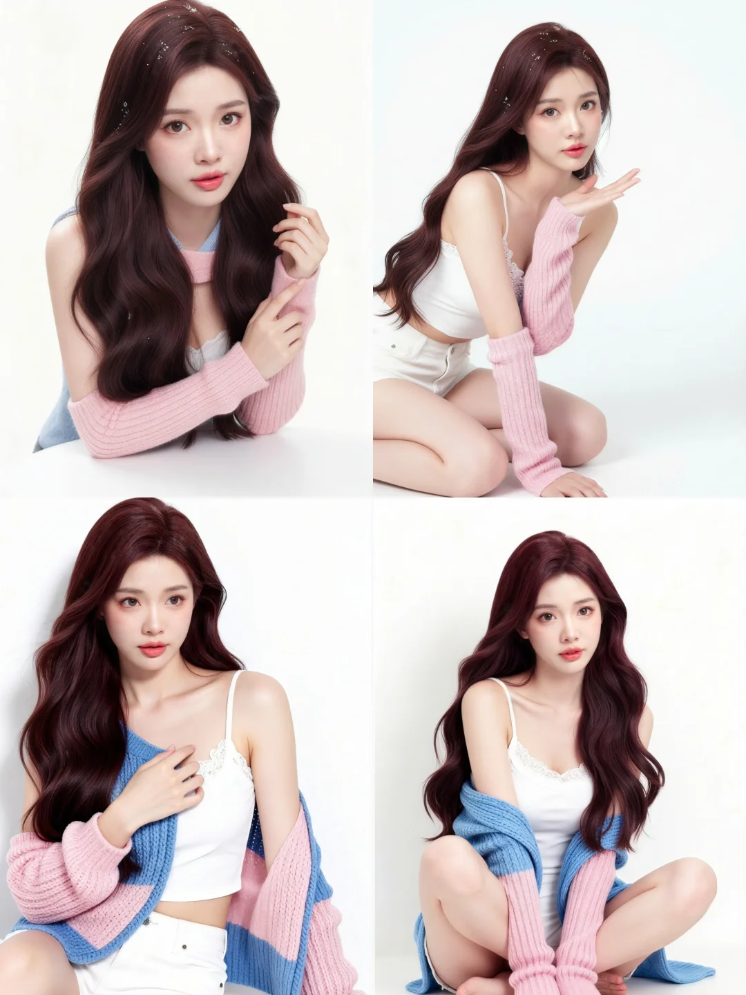 《纯欲风写真 | 白粉色调下的温柔少女》