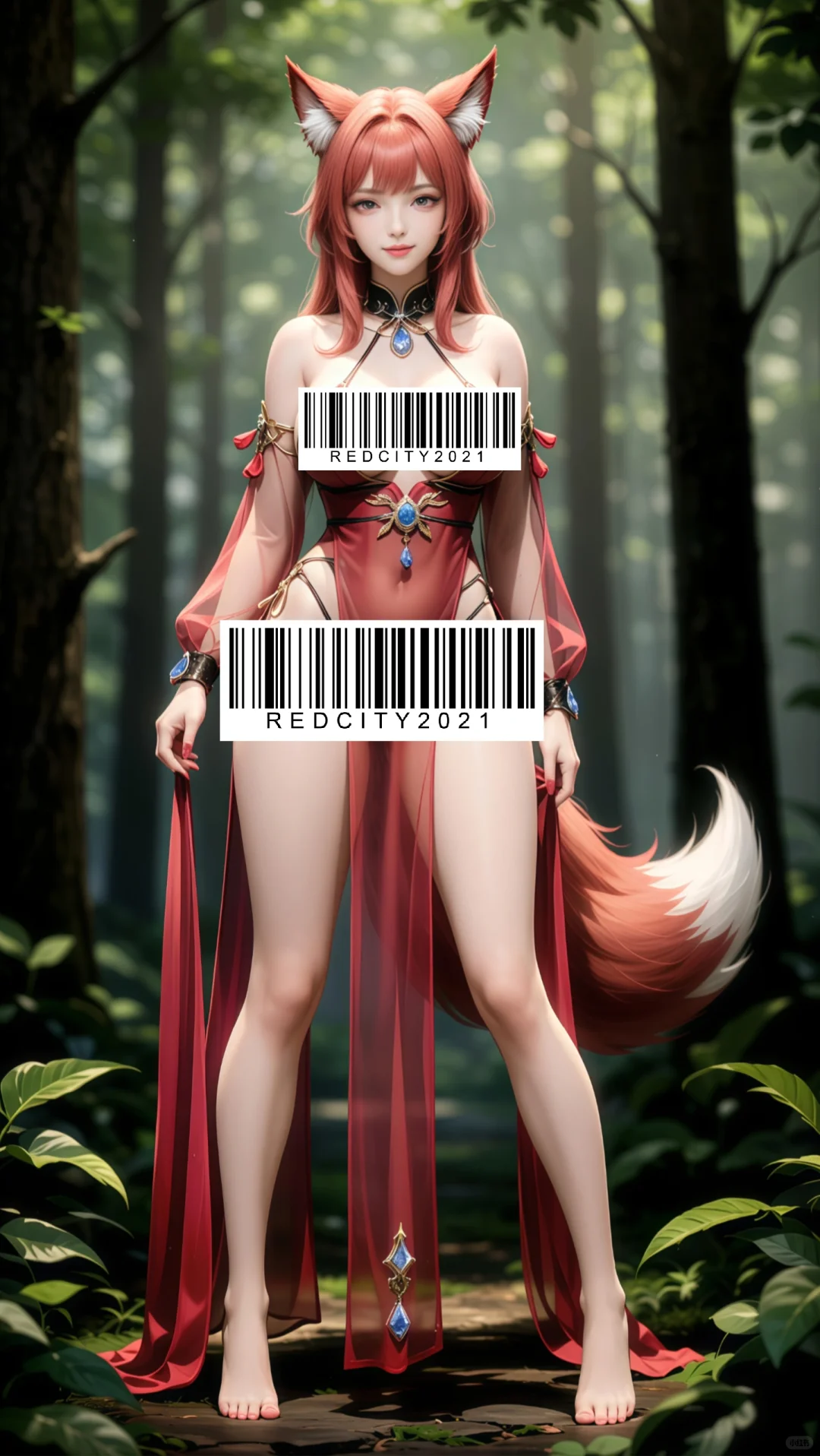 美丽狐妖，完美身材，精美壁纸