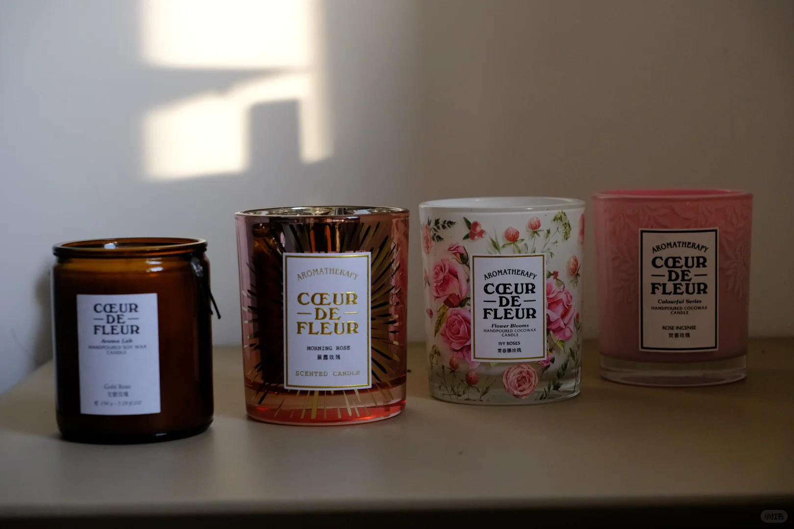 芳心悦香薰蜡烛 四支🌹玫瑰香蜡烛对比