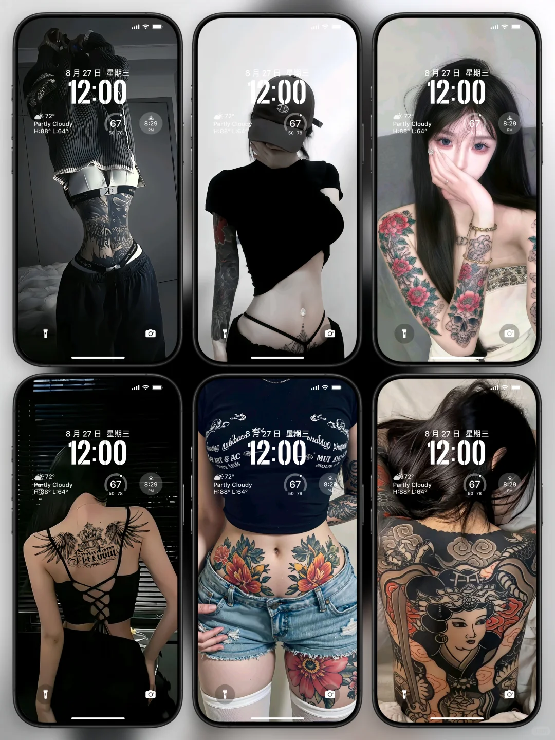 🔥高级感刺青纹身高清锁屏壁纸合集！