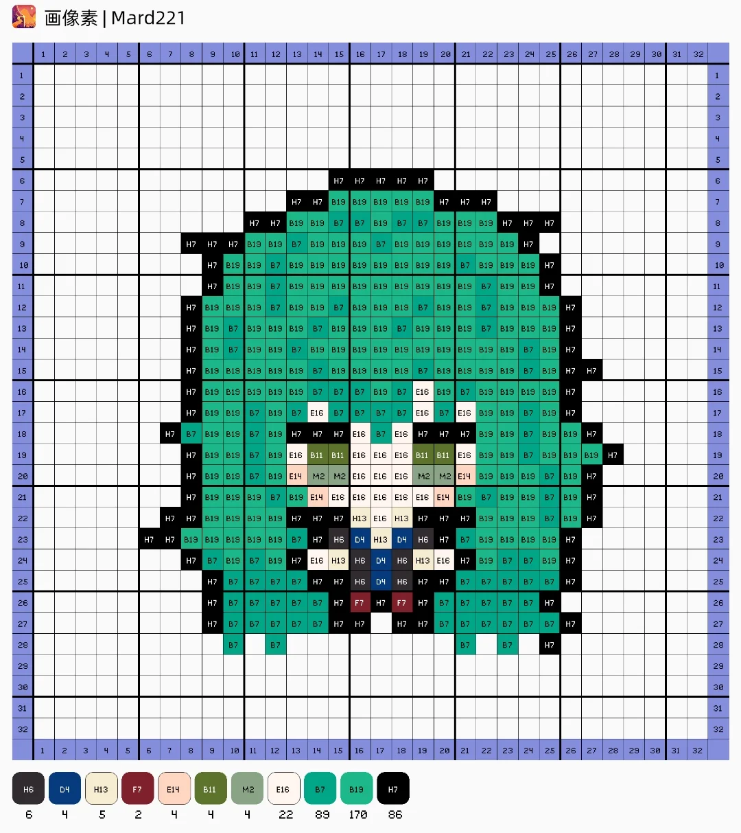 东京食尸鬼 东京喰种 拼豆图纸→