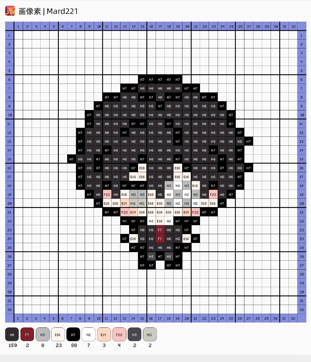 东京食尸鬼 东京喰种 拼豆图纸→