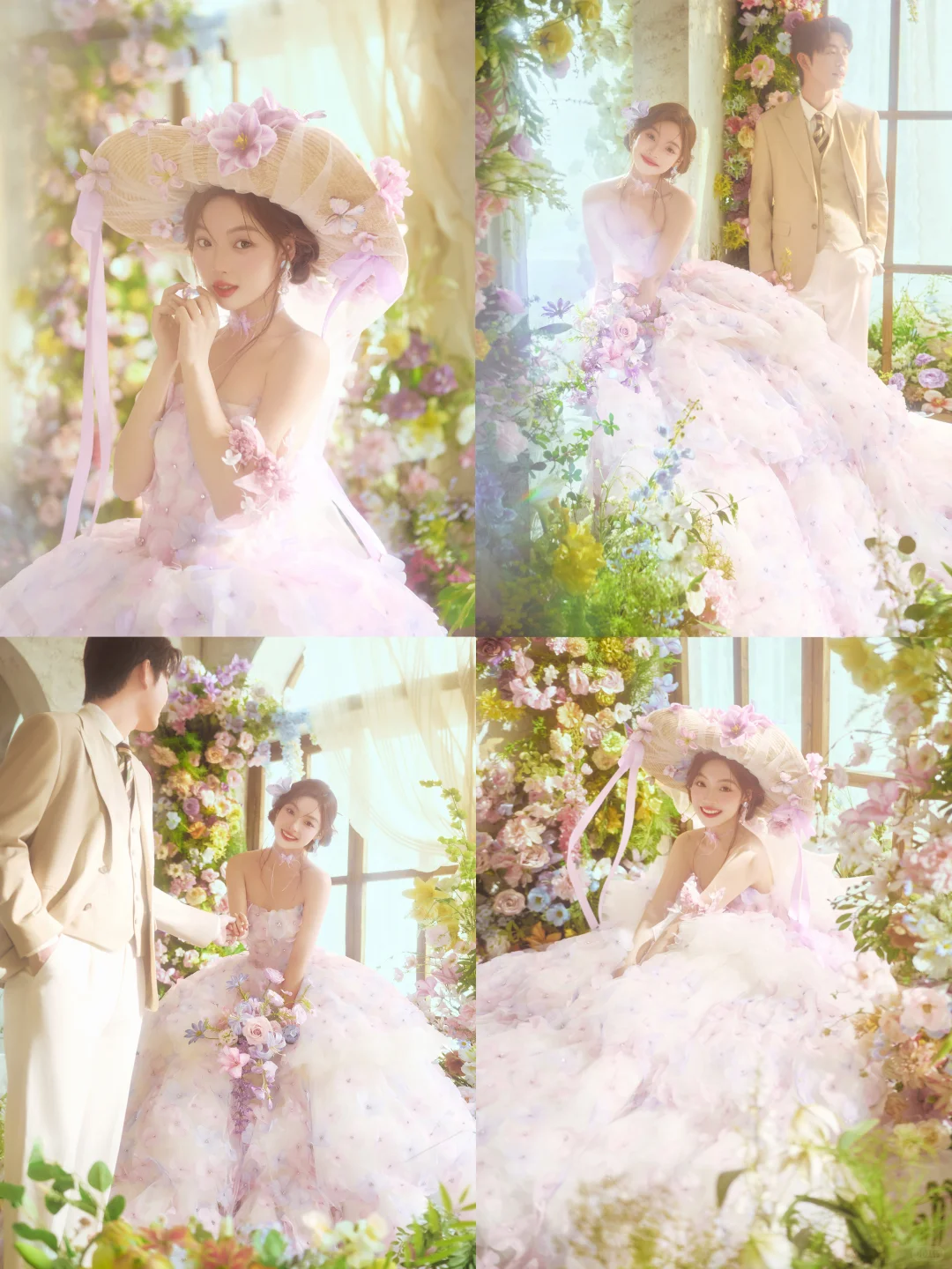 花房婚纱照封神❗️原来爱情真会开出满室繁花