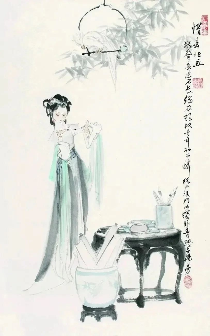 曼妙身段！不点睛的仕女图，何以如此销魂？