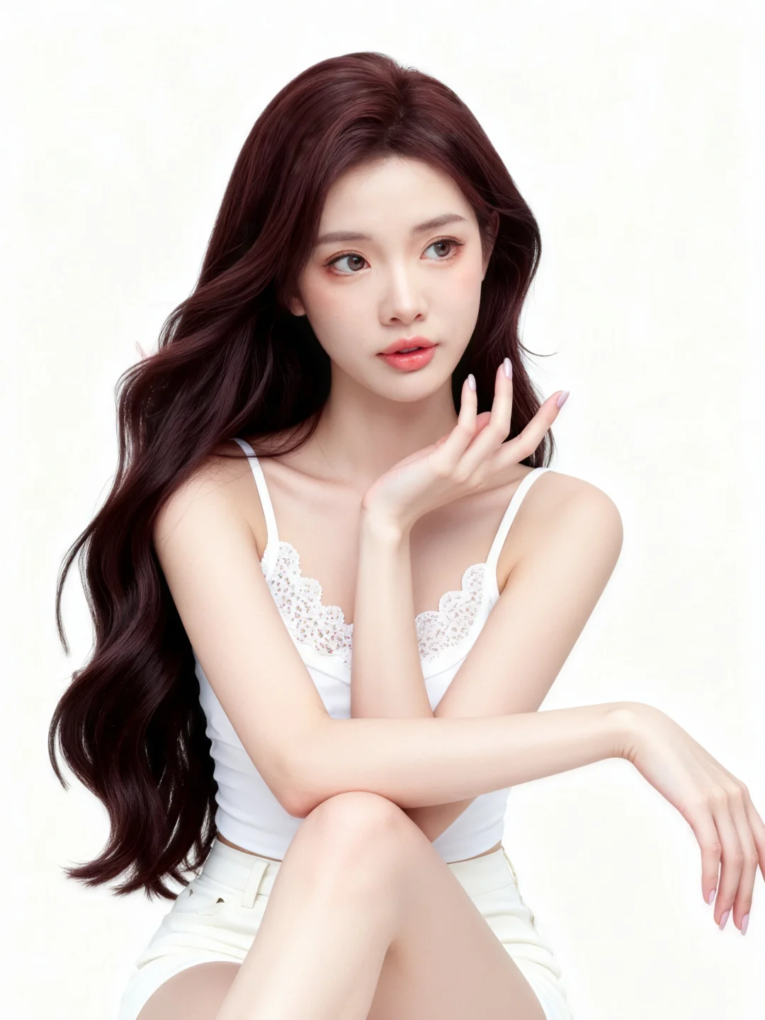 《纯欲风写真 | 白粉色调下的温柔少女》