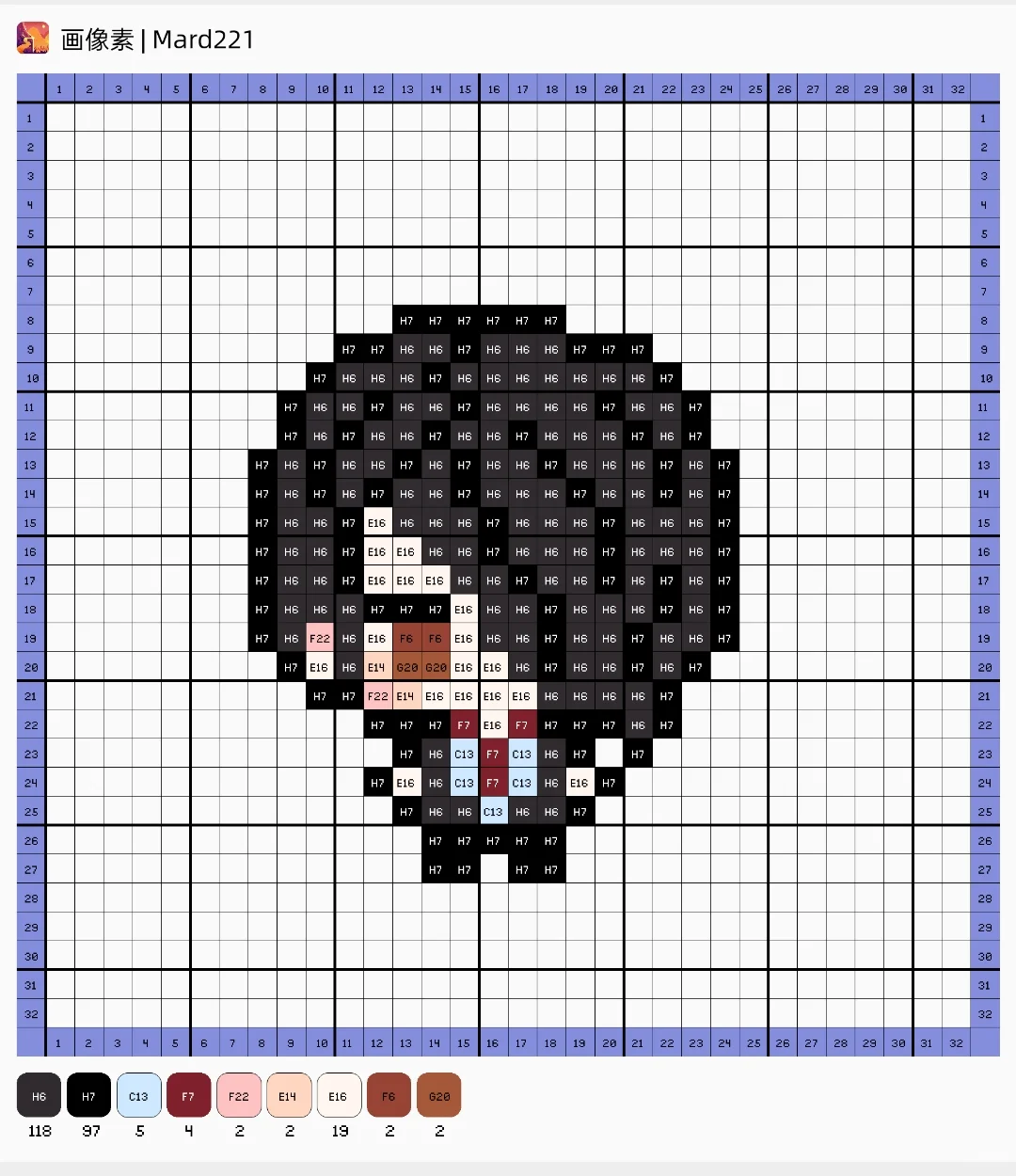 东京食尸鬼 东京喰种 拼豆图纸→