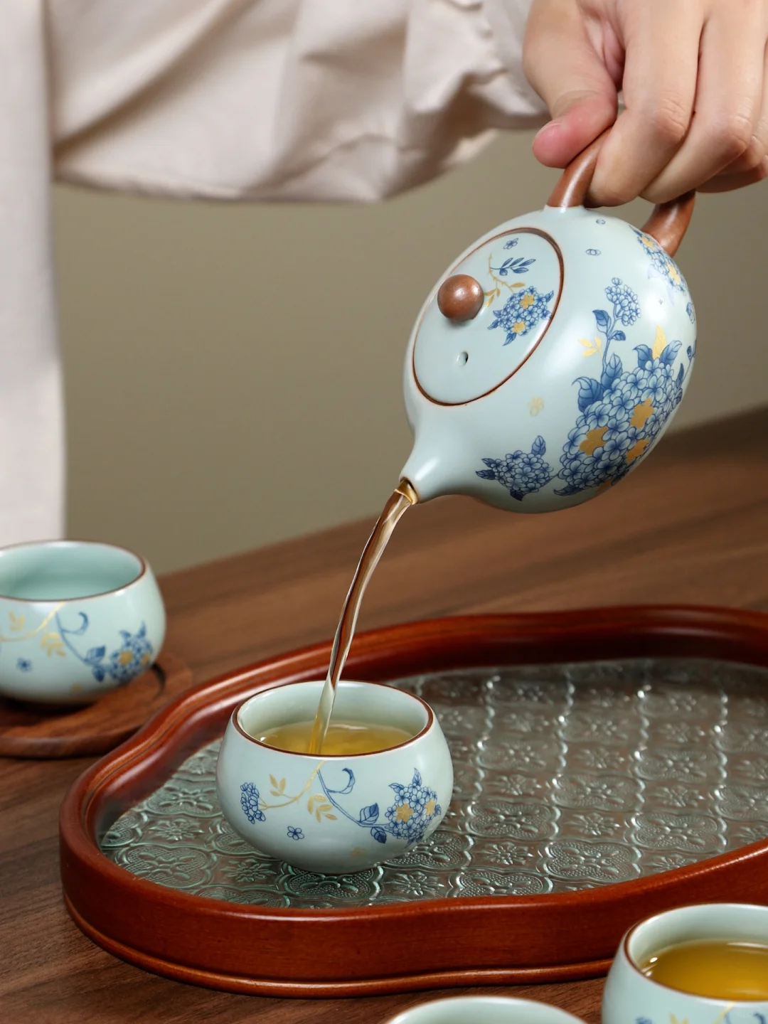 一抹天青色✅汝窑西施壶茶具分享✨
