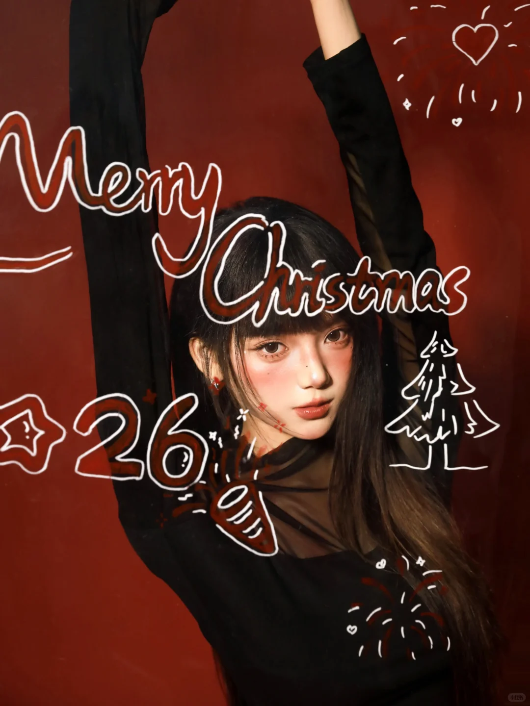 甜御双修❤️‍🔥红底➕黑长直写真的魅力拉🈵