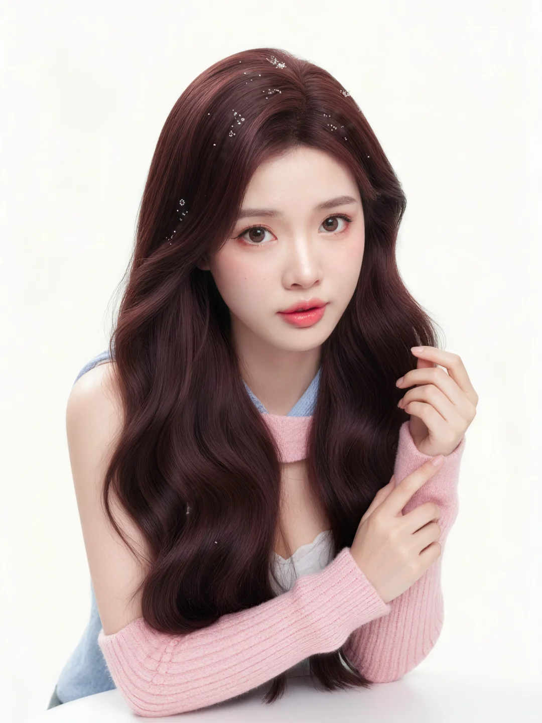 《纯欲风写真 | 白粉色调下的温柔少女》