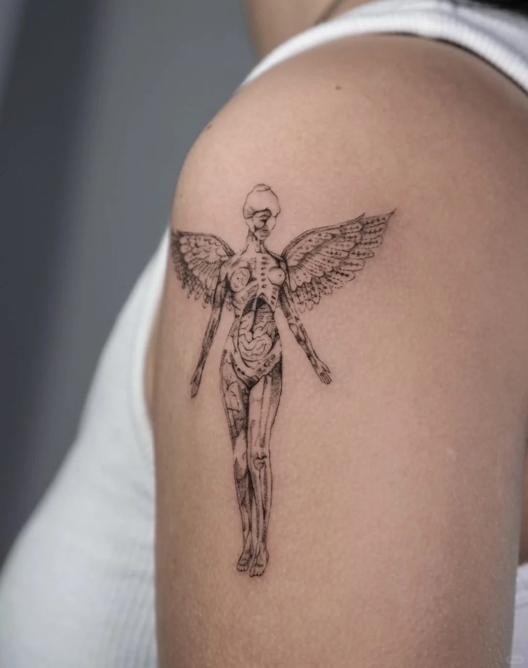 天使｜线条纹身