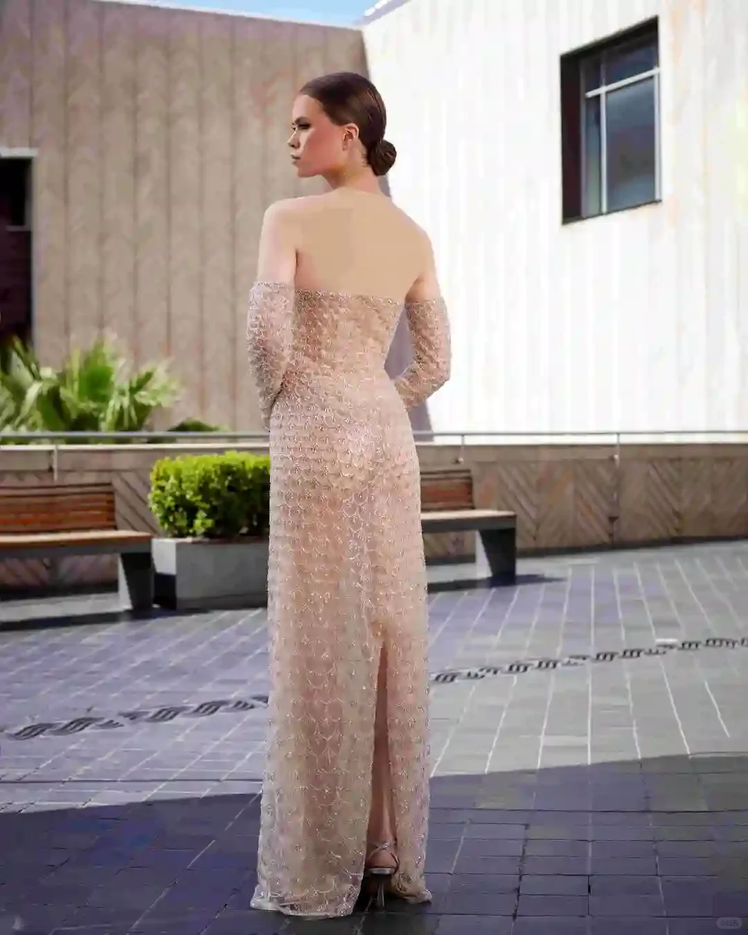 超级显气质的裸色蕾丝长裙推荐✨