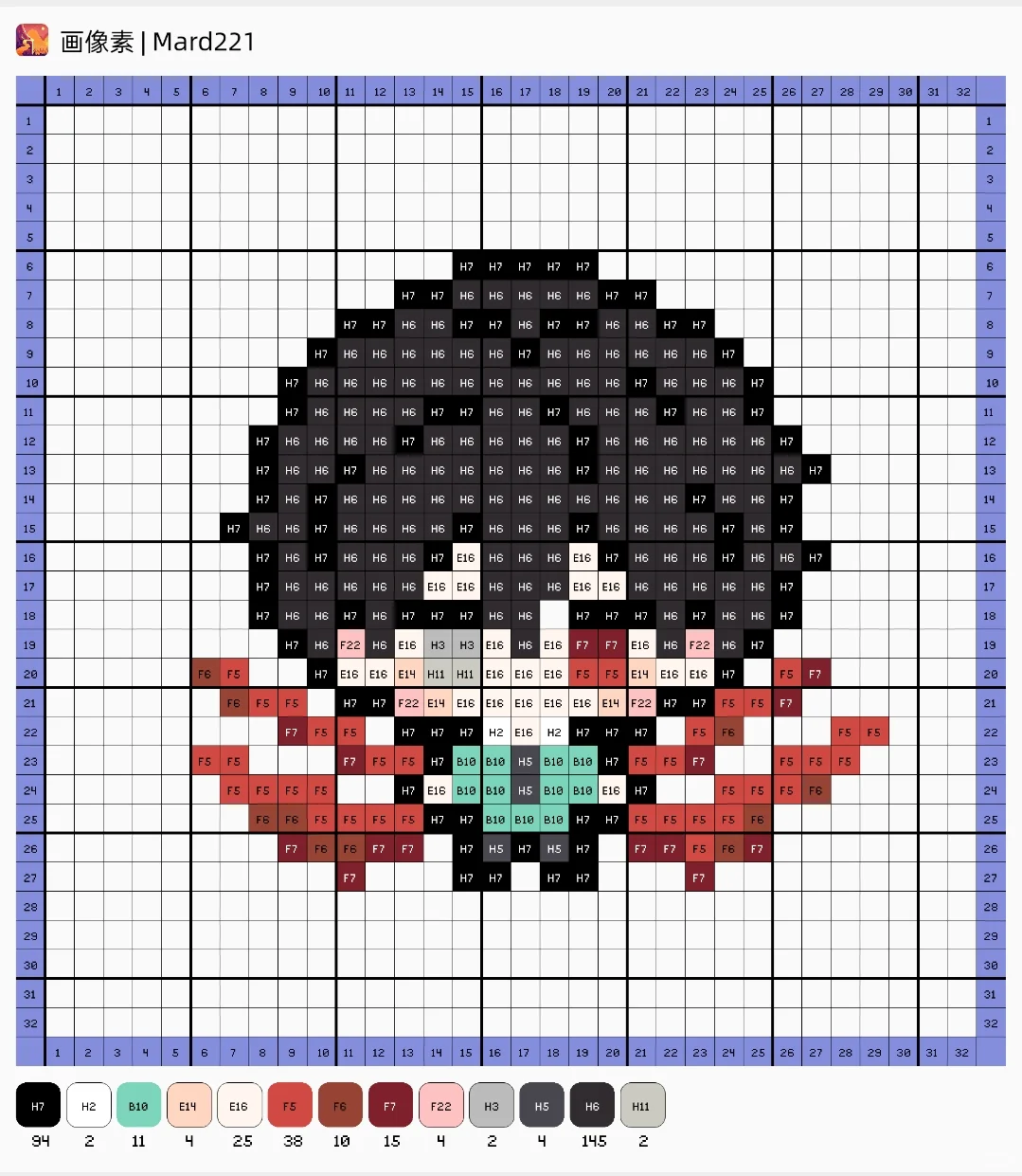 东京食尸鬼 东京喰种 拼豆图纸→