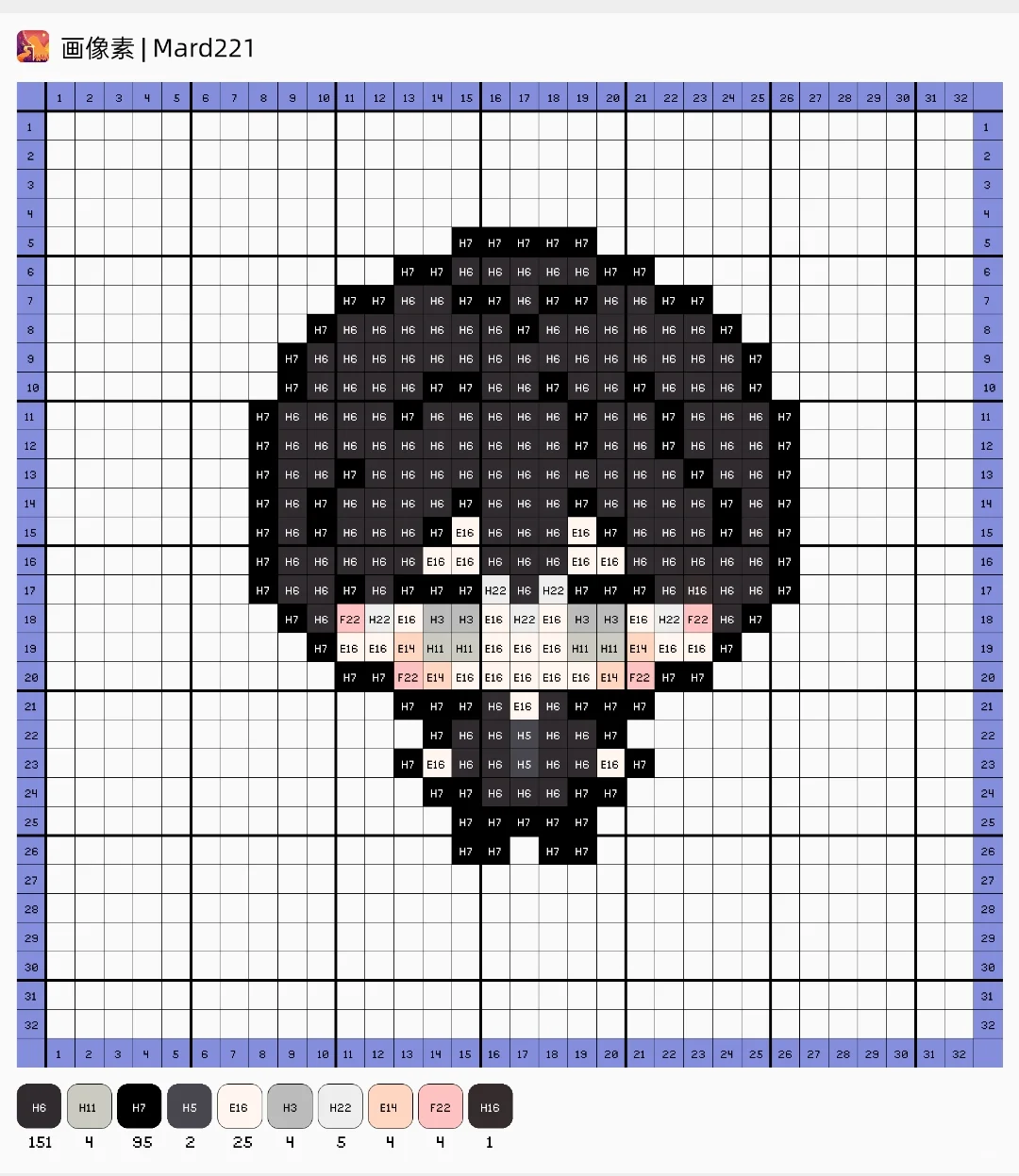 东京食尸鬼 东京喰种 拼豆图纸→