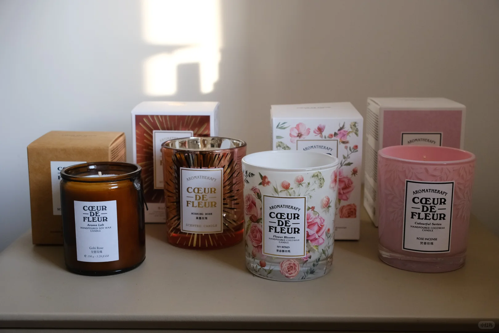 芳心悦香薰蜡烛 四支🌹玫瑰香蜡烛对比