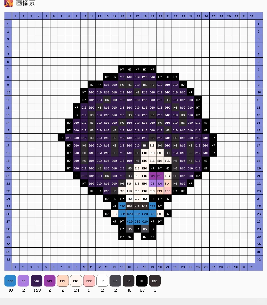 东京食尸鬼 东京喰种 拼豆图纸→