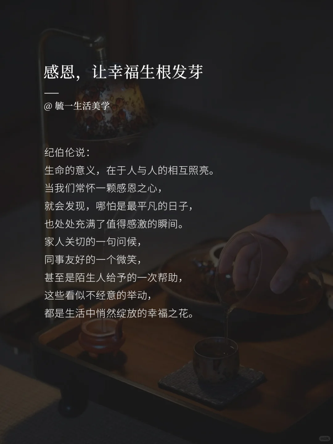 幸福不是拥有多少，而是感受到多少