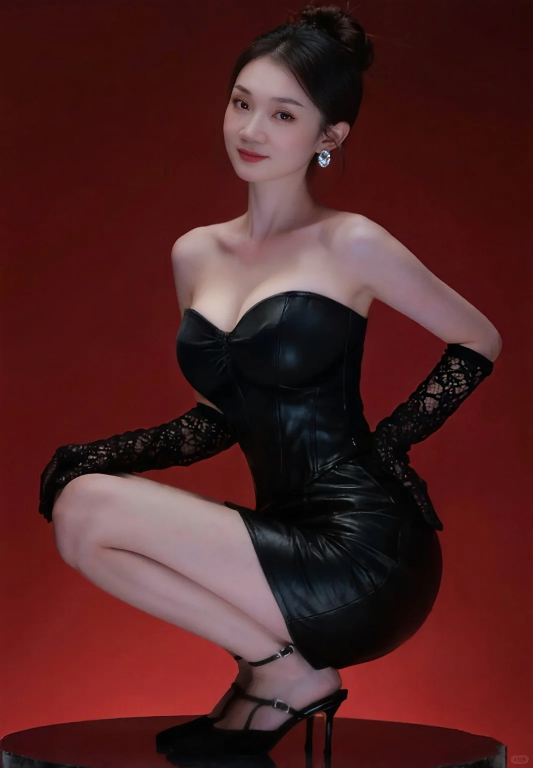 红底黑裙封神！纯欲钓系姐姐氛围感写真
