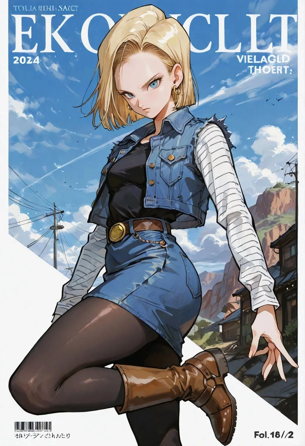 龙珠，龙珠：18号登时尚杂志封面！牛仔黑丝