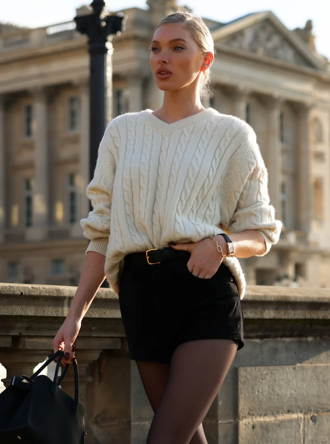 欧美模特超薄肤感黑色丝袜潮流时尚写真