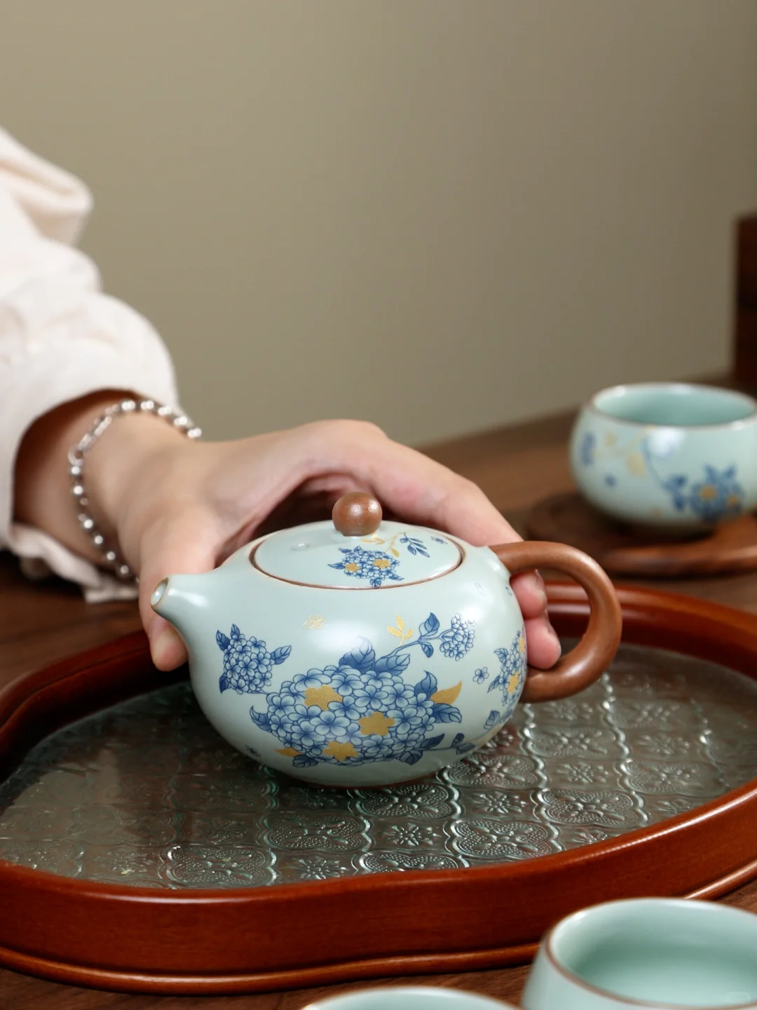 一抹天青色✅汝窑西施壶茶具分享✨