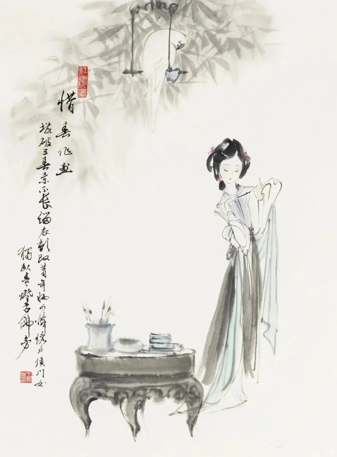 曼妙身段！不点睛的仕女图，何以如此销魂？