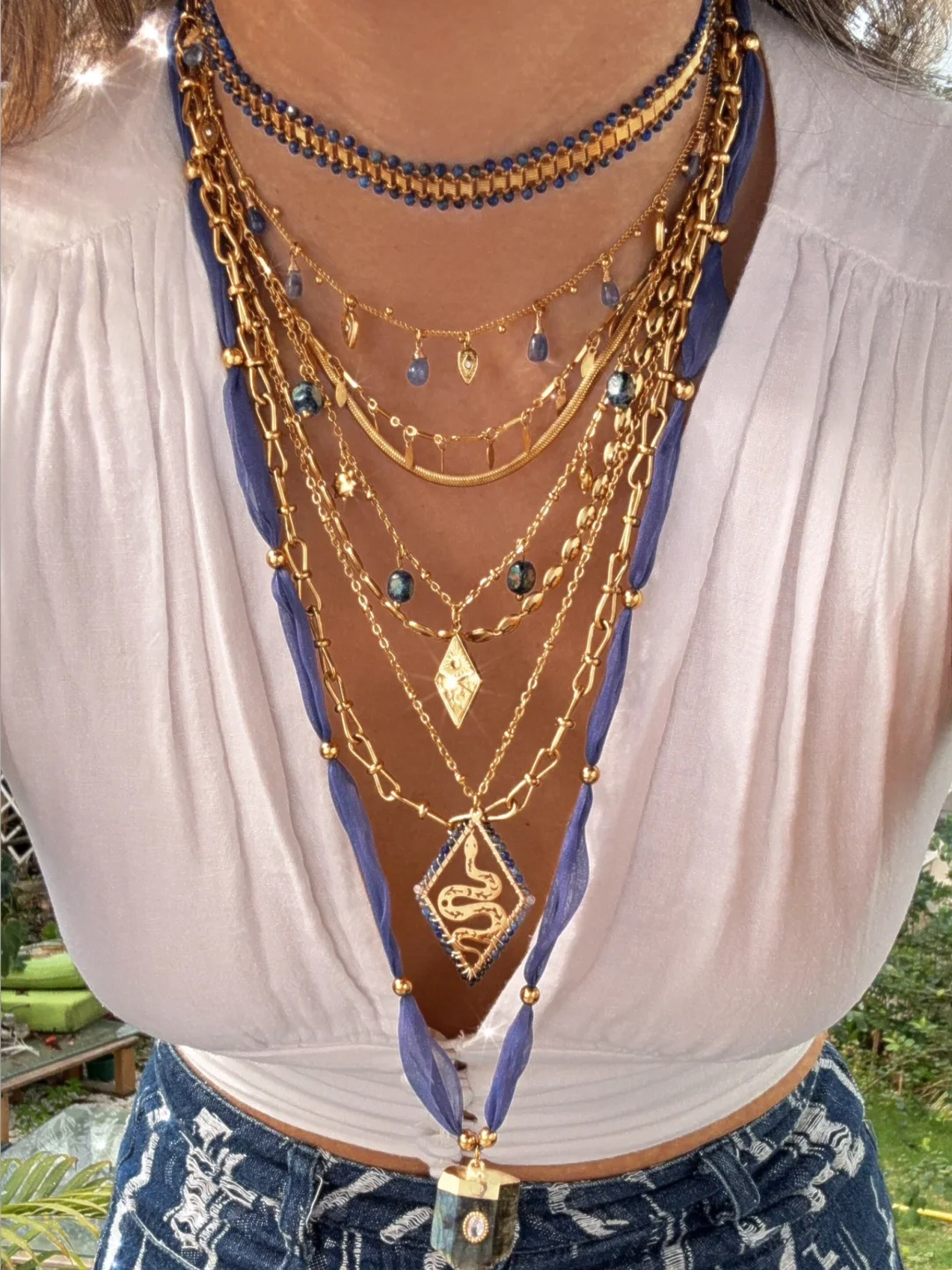 项链叠戴分享｜“蓝夜” 蓝色系宝石的妖艳🌌🌙