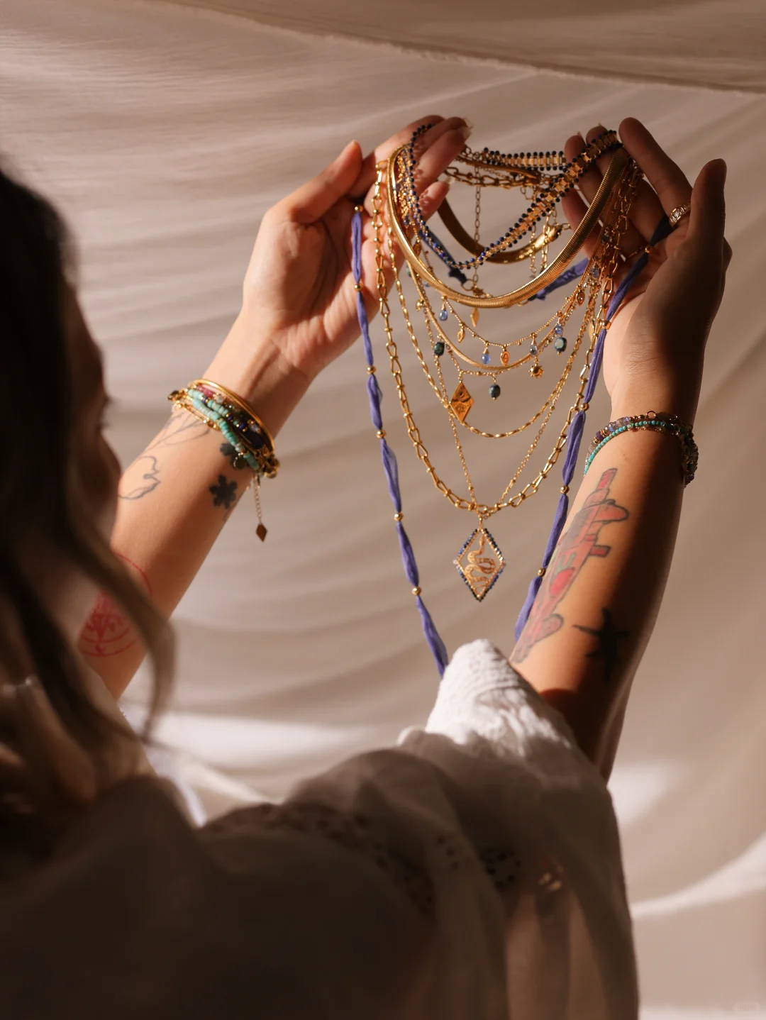 项链叠戴分享｜“蓝夜” 蓝色系宝石的妖艳🌌🌙