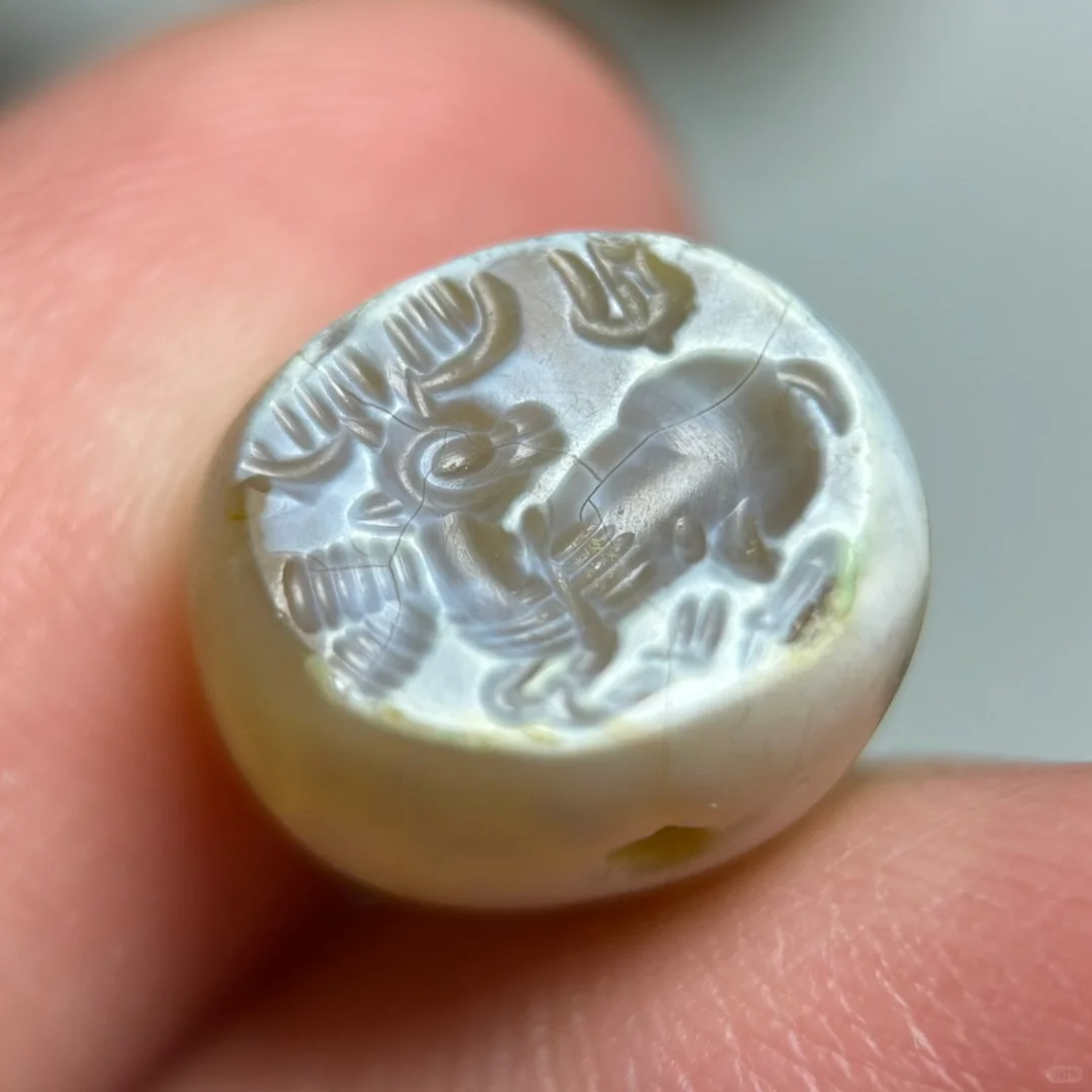 雕刻和皮色双绝的一枚萨珊印