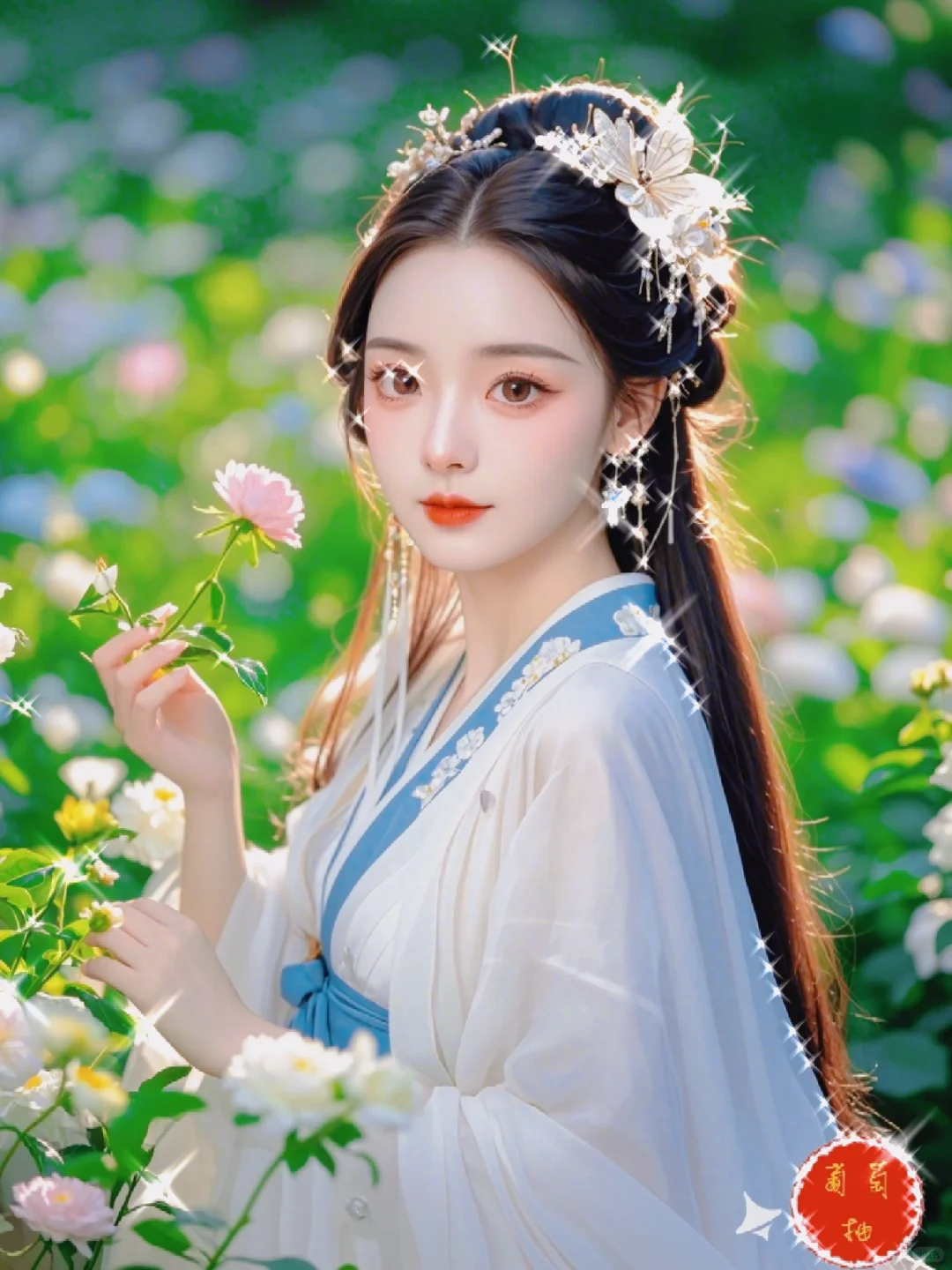 媚眼含羞合，丹唇逐笑开--人比花娇🌹