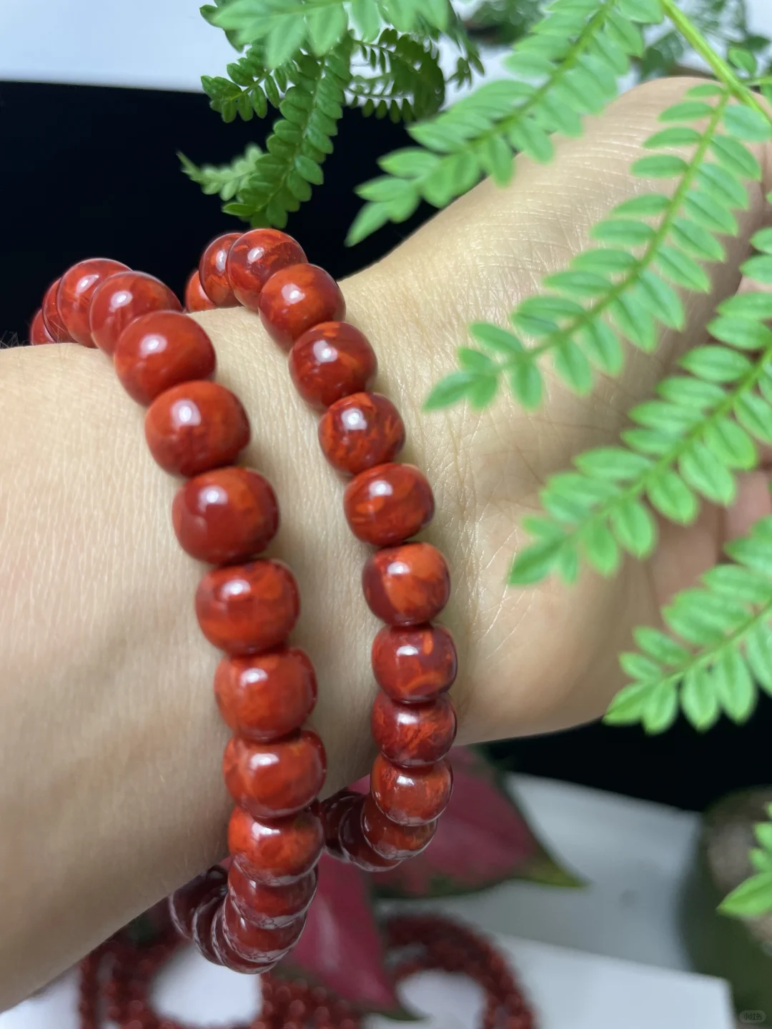 牛血红妖火焰老型手串