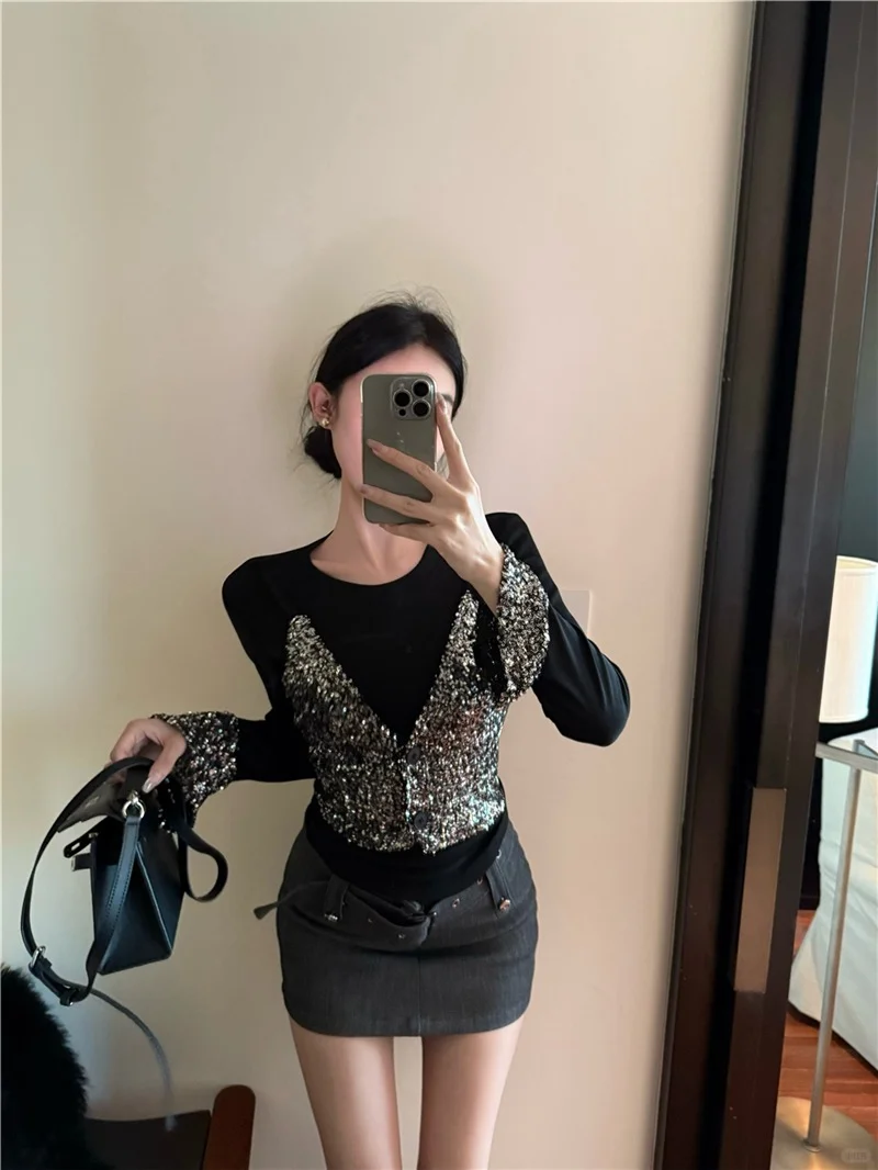 超有设计感的亮片上衣、又是今天漂亮的一天