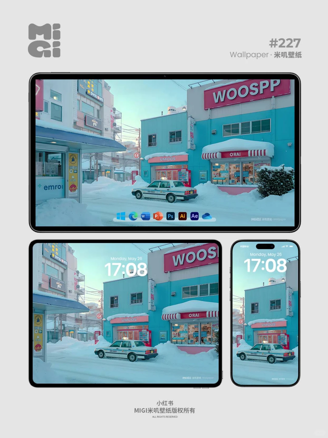 壁纸 | 冬雪里的青蓝 | 227