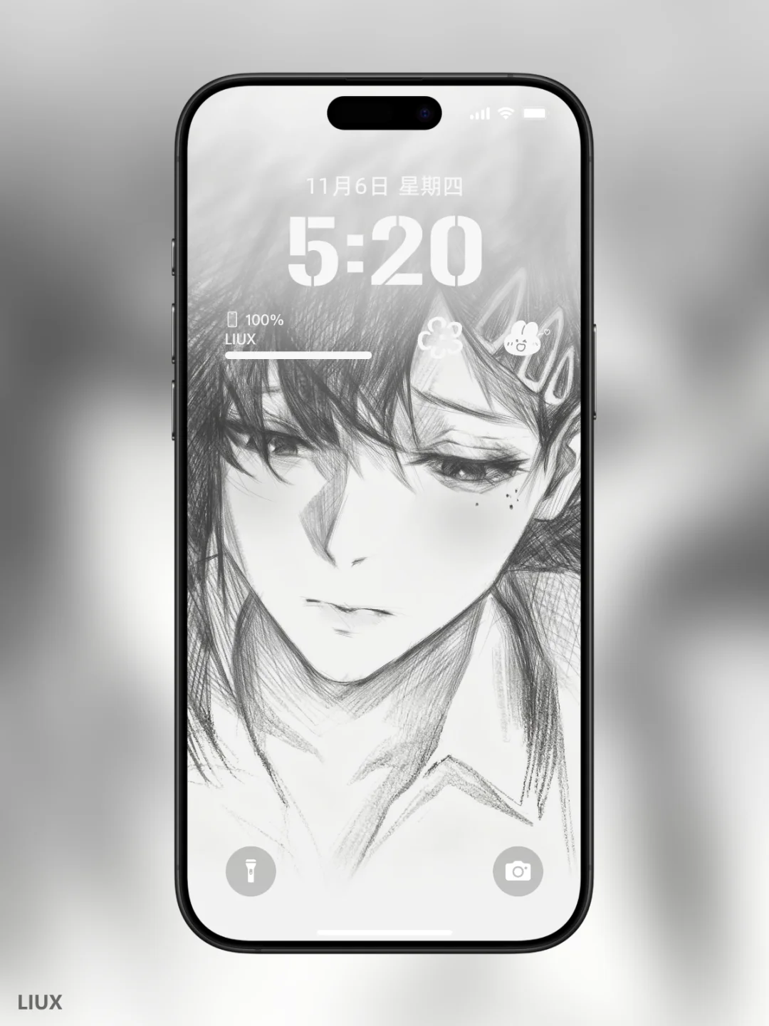 铅笔素描风东山小红动漫壁纸