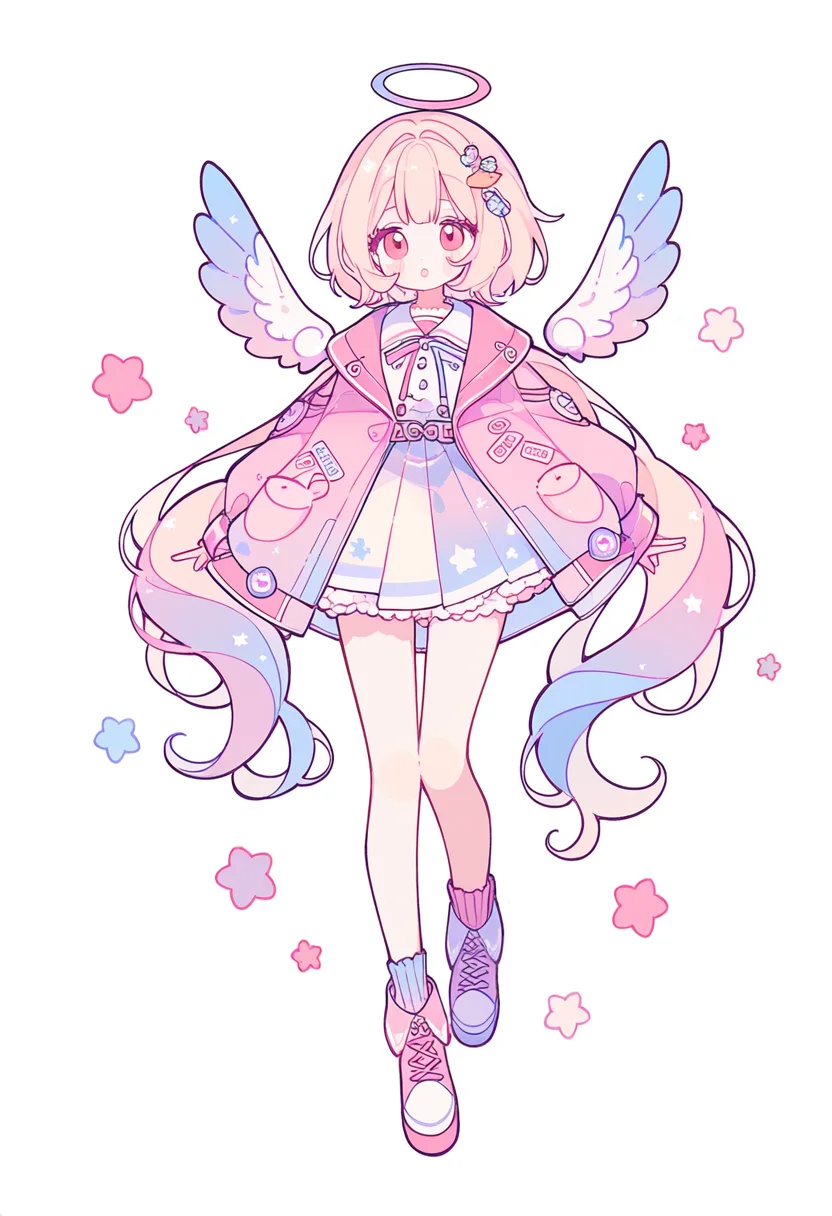 ai角色设计[211]粉彩天使