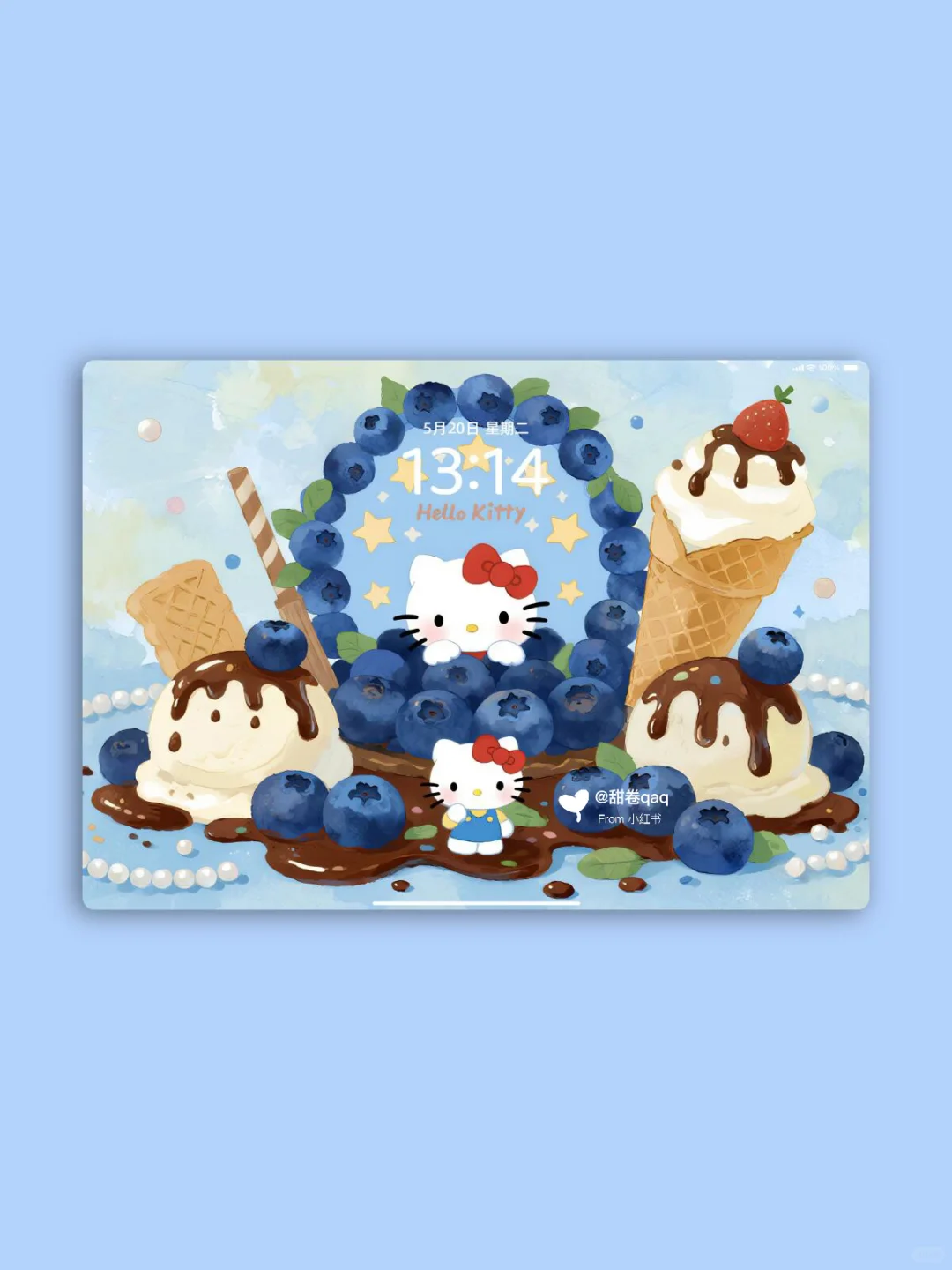 Hello Kitty（蓝莓冰淇淋）&平板壁纸