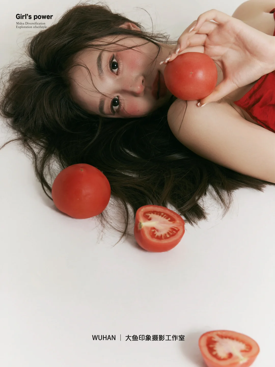 🍅•ᯅ•🍅 最喜欢番茄啦！夏日韩系少女肖像