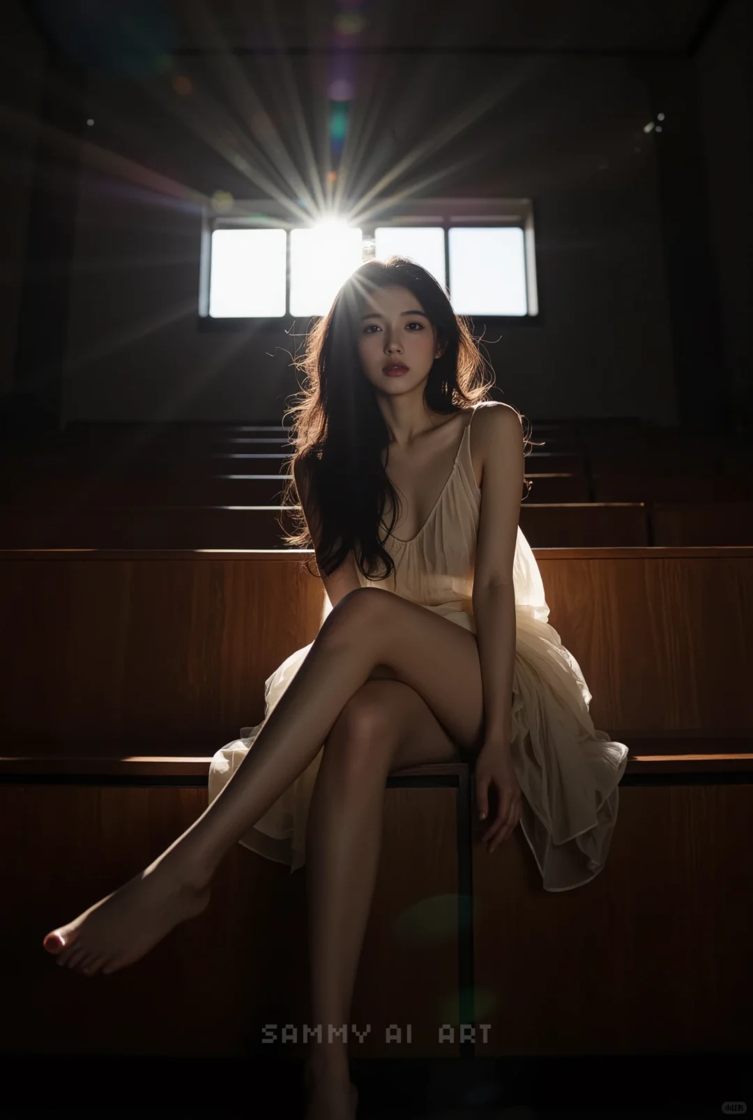 AI写真 ✨光影少女心事与自己的灵魂对话✨