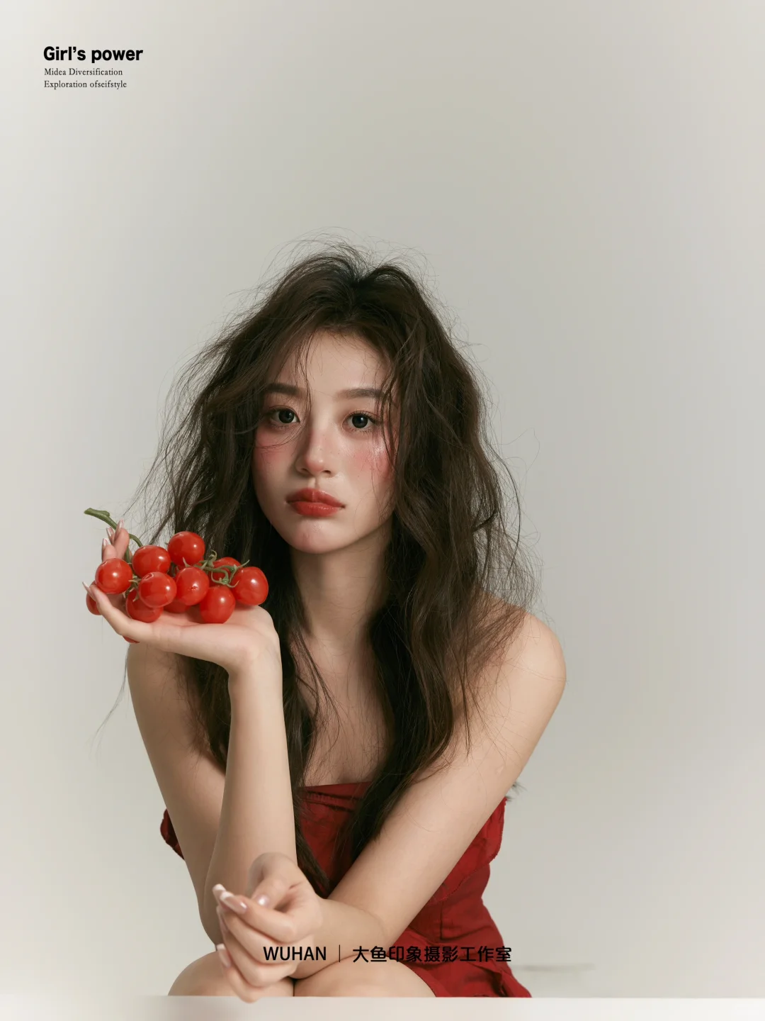 🍅•ᯅ•🍅 最喜欢番茄啦！夏日韩系少女肖像