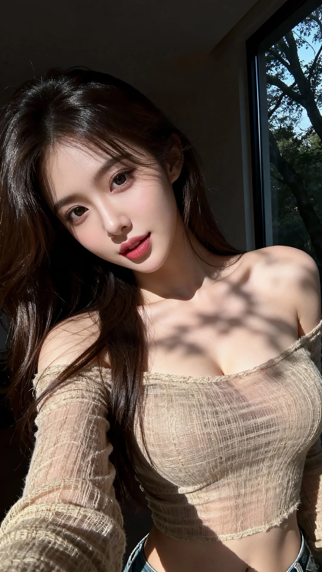 阳光下的美女（有ai提示词）