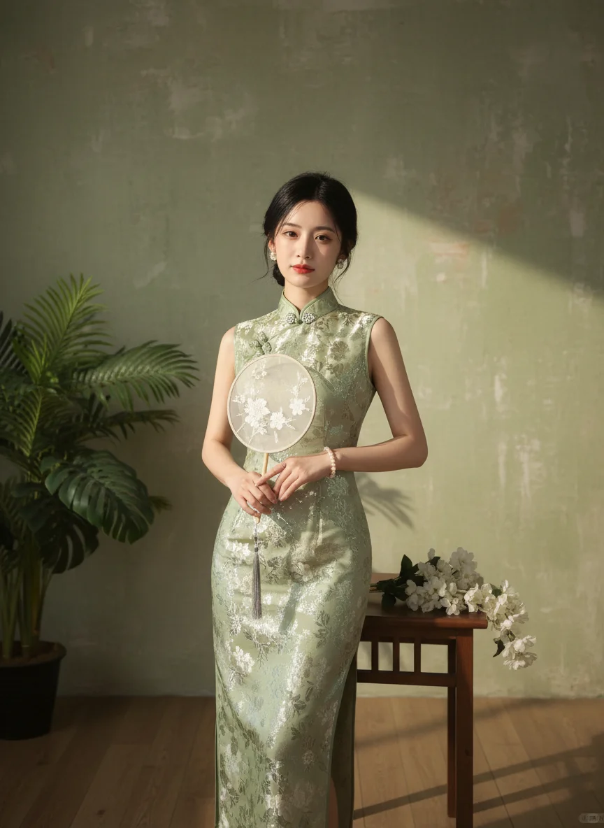 AI直出温婉旗袍写真，氛围感爆棚！