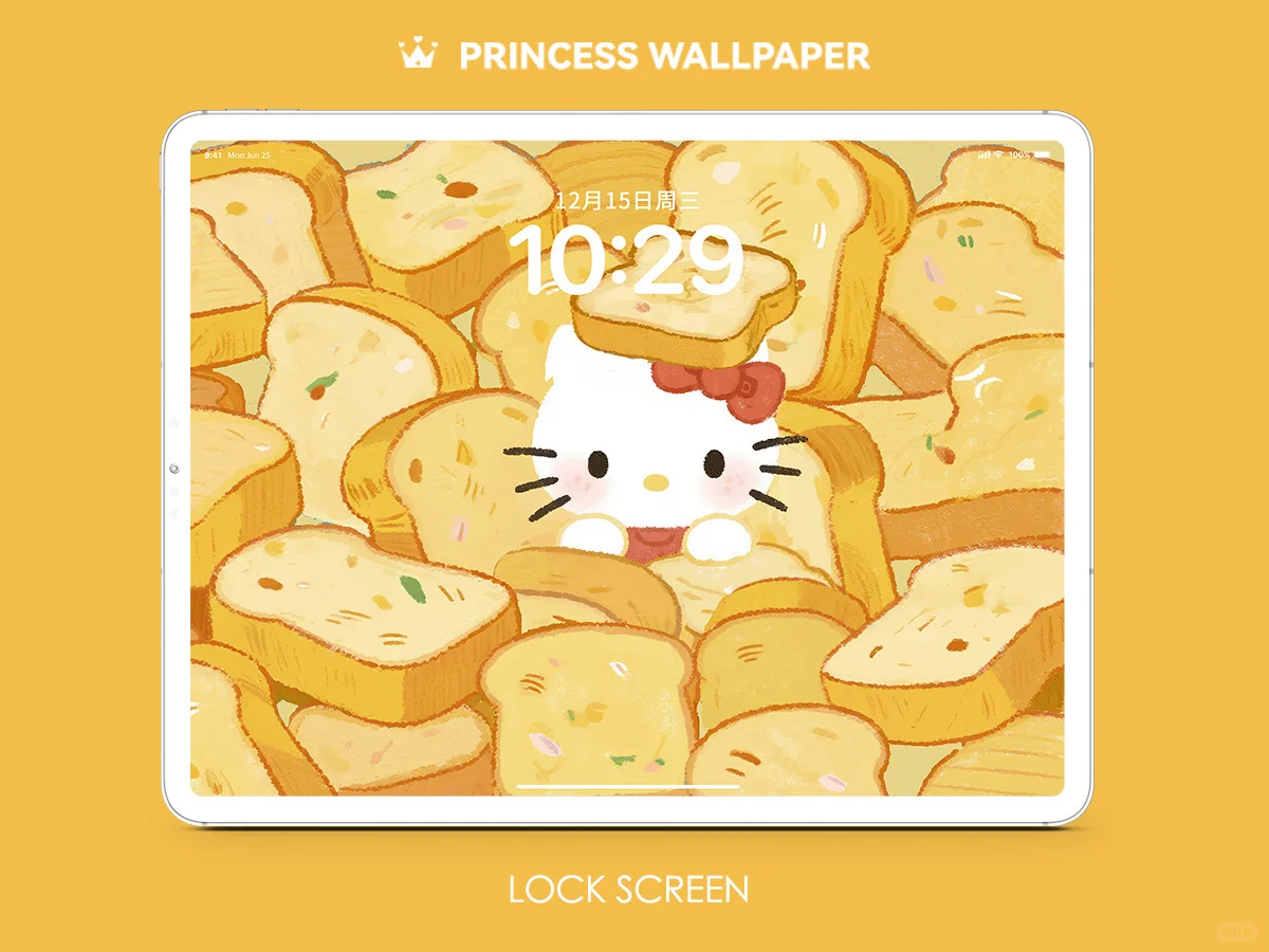 1110#🍞HelloKitty满屏吐司❣️平板壁纸
