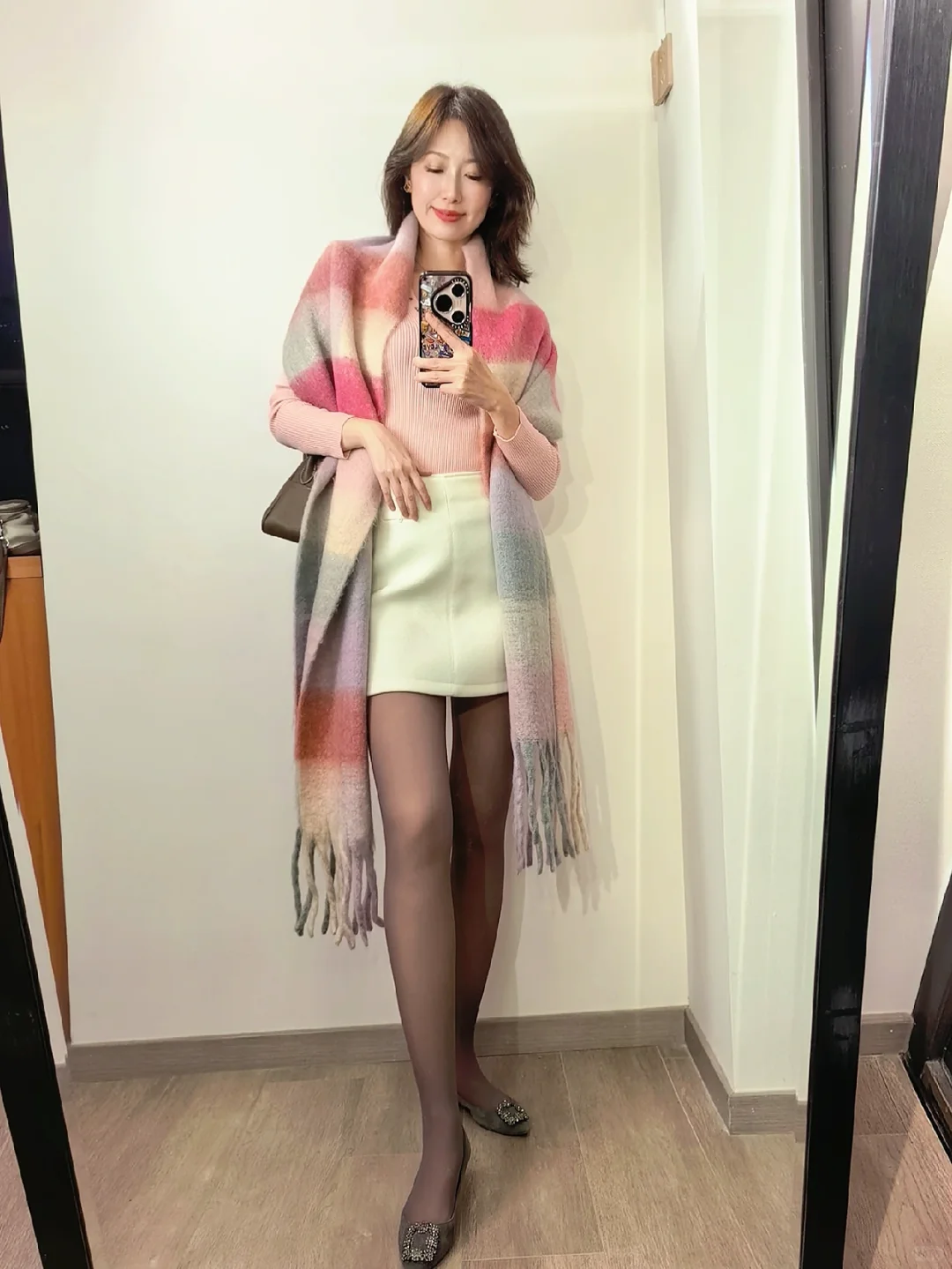 OOTD 温柔粉白配色穿搭
