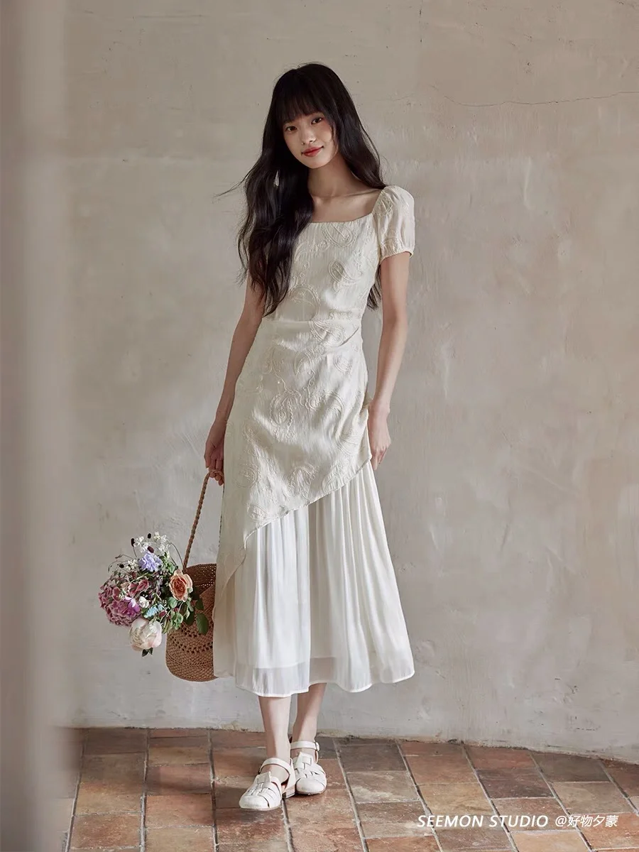 温柔到犯规新中式连衣裙