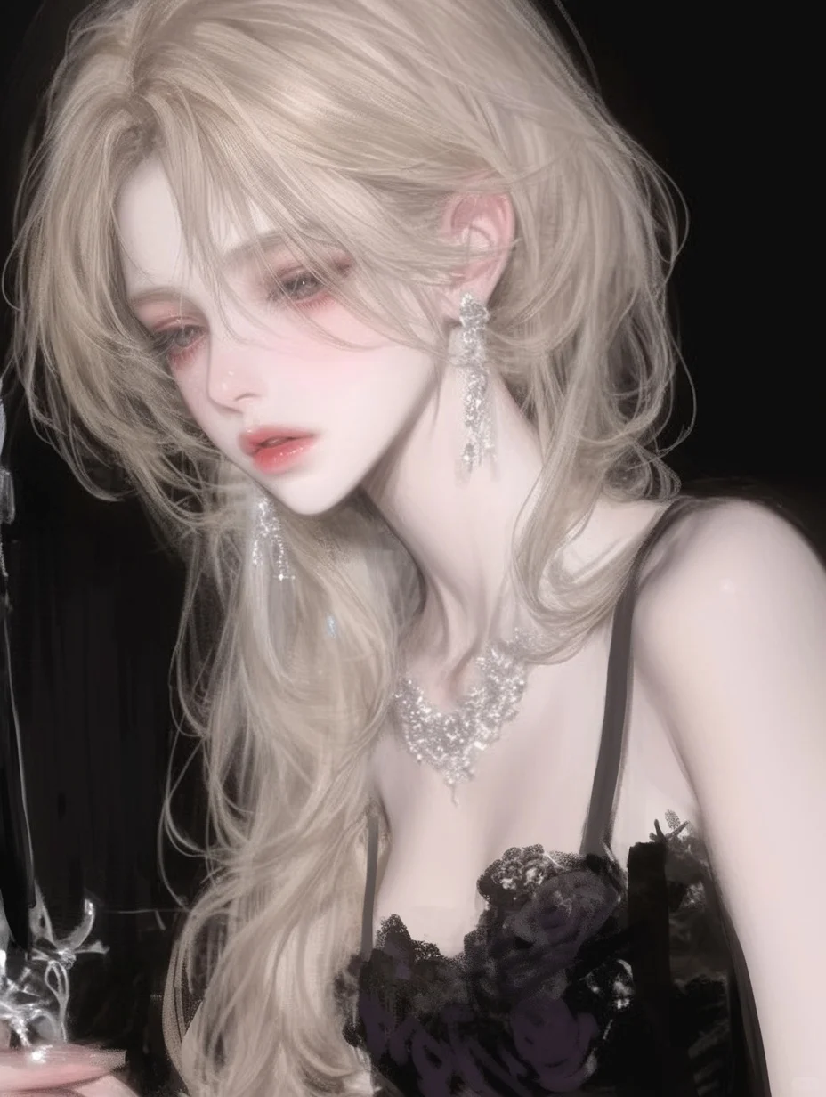 AI跑图分享｜礼服金发女