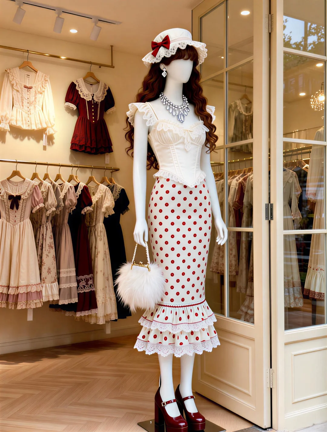 谁不爱法式复古小波点裙呢🤍