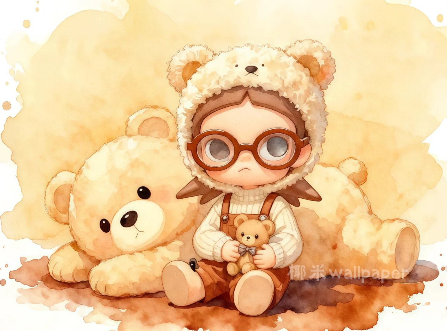 229‖zsiga·治愈小熊🐻‖水彩平板壁纸